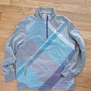 Puma Gray and Blue Quarter Zip Sweatshirt.
